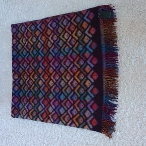 Fraas Multicolored Fringed Throw Blanket.